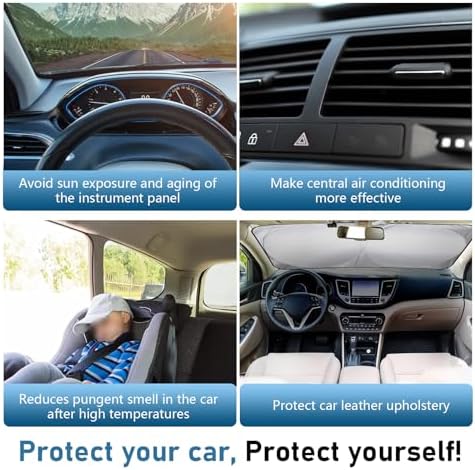 6 PCS Car Window Glass Sunshade Kit, Reflective Full Coverage Windshield & - Image 6