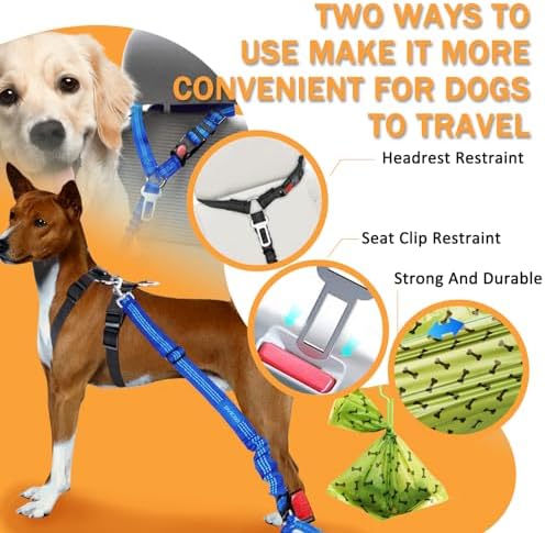 4 Piece Set Vehicle Harnesses, 2 in1 Dog Belts - Image 4