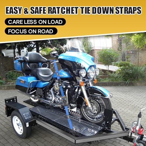 Ayaport Ratchet Straps Tie Downs, 1860lbs Break Strength, Larger Open S Hook W - Image 7