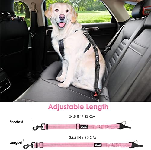 SlowTon Dog Car Seat Belt, 3 in 1 Latch Bar Attachment Dog Safety Seatbelt - Image 2
