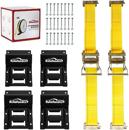 Wheel Chock Tie Down Kit 4Pack 4500LBS Break Strength by Autofonder