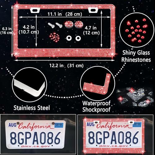 NBTEPEM 27 PCs Red Bling Car Accessories Set - Image 4