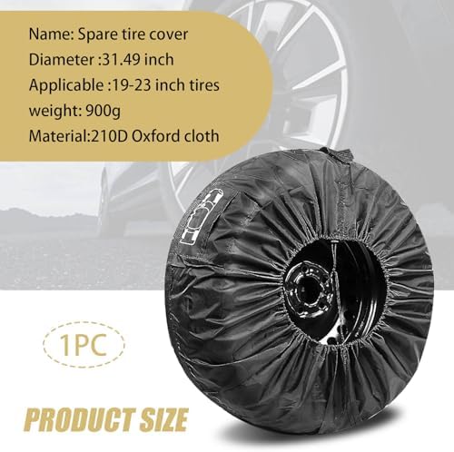 1 PC Car Tire Protector, 31.49" 210T Oxford Cloth Sun Dustproof 19"-23" Spare - Image 2