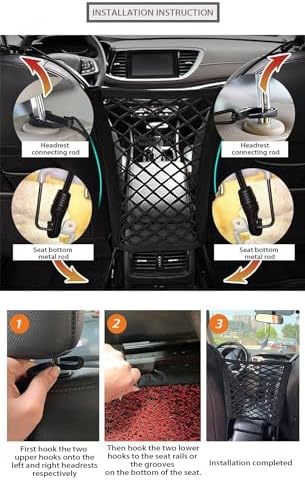 Universal Car Front Seat Net Pocket Organizer, Stretchable Hanging Storage Net - Image 7