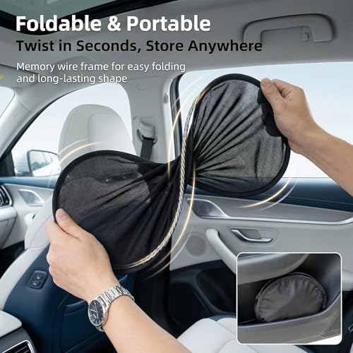 4 PCS Car Window Sun Shades, Static Suction Car Side Windows Sunshade, Front - Image 5