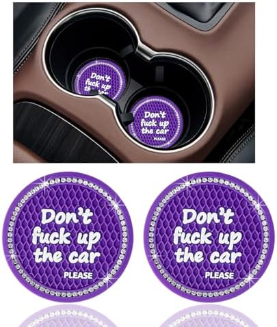Ziciner 2 Pack Bling Car Cup Holder Coaster, 2.75 Inch Anti-Slip Auto Insert by Ziciner