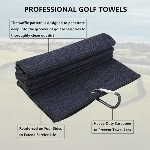 LUSTEMBER 3 Pack Large Golf Towels, Dirt and Sweat - Image 3