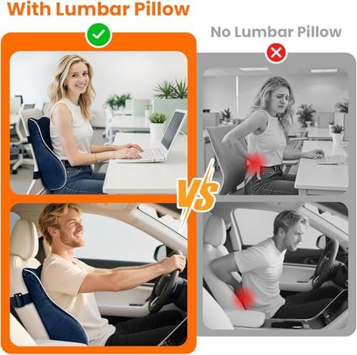 CloudBliss XL Lumbar Support Pillow, Memory Foam - Image 3