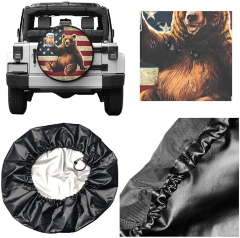 Camper Bear Spare Tire Cover Wheel Protectors Waterproof Wheel Covers Universal - Image 2