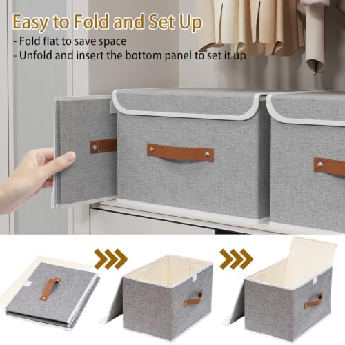 Yawinhe Collapsible Storage Boxes, 10.2x7.9x6.7in - Image 7