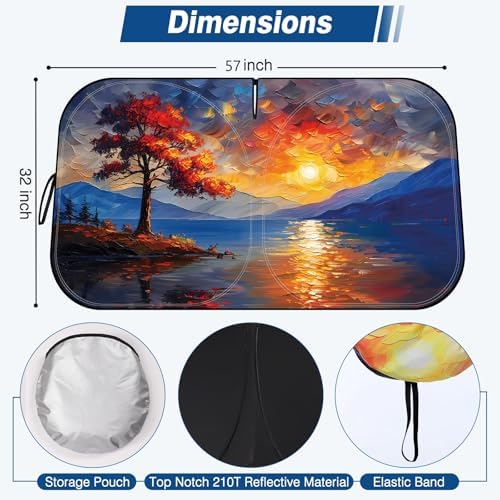 Car Windshield Sun Shade UV Reflector Foldable Front Window SUV - Image 2
