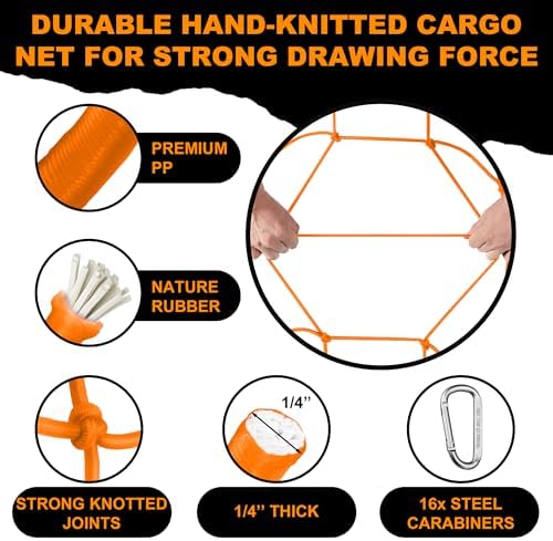 Seven Sparta 5’ x 7’ Bungee Cargo Net Stretches to 10' x 14' - Image 3
