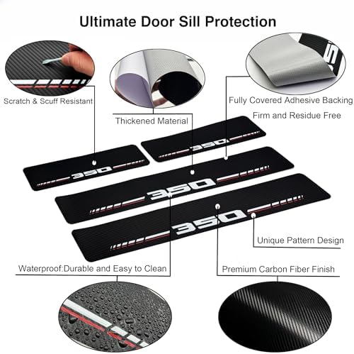 Car Door Sill Protectors for Ford F-350 F350 Super Duty（White，Fit for F350） - Image 3