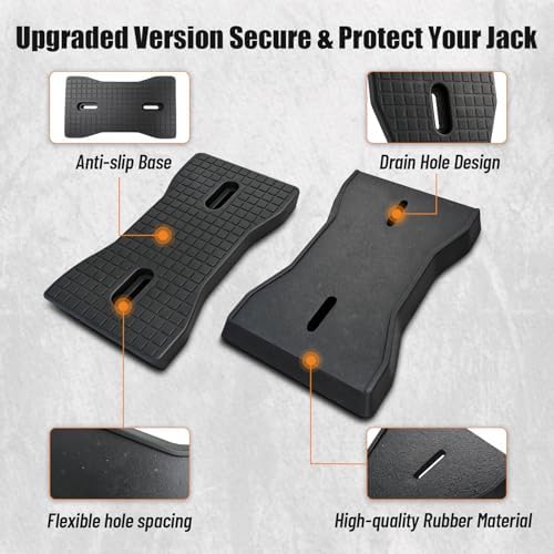 HOXWELL RV Stabilizer Jack Pads 4 Pack, Heavy Duty Solid Rubber Scissor Jack - Image 4