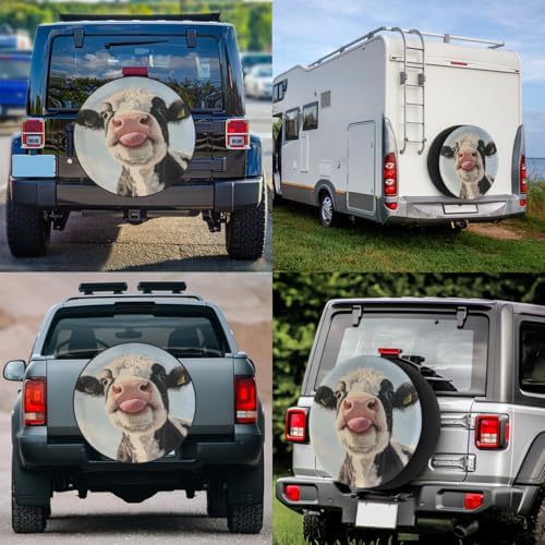 Spare Tire Cover for RV Trailer, Funny Animal Cows Waterproof Sun Leather Wheel - Image 6