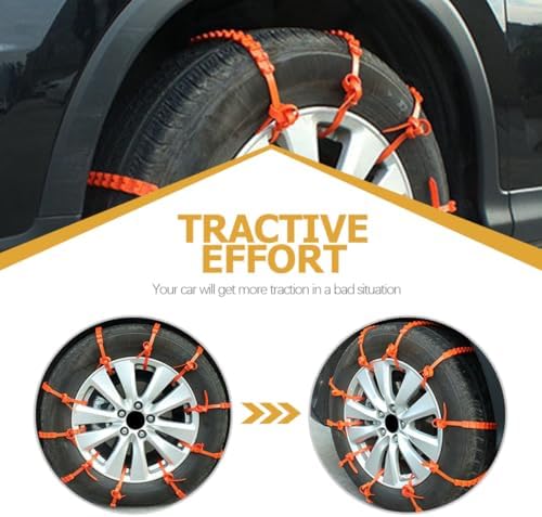 10pcs Tire Snow Cables for Car Tire Emergency Traction Orange - Image 5