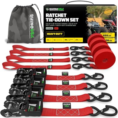 Rhino USA Heavy Duty Ratchet Tie Downs by RhinoUSAInc