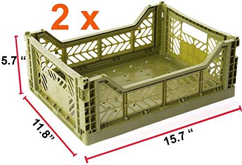 2 x AY-KASA - Midi-Box Collapsible Storage Bin Container Basket Tote, Folding - Image 4