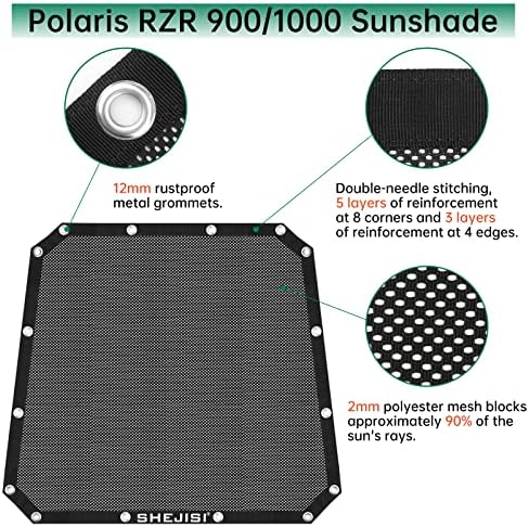 SHEJISI RZR Soft Top Sunshade Mesh Net, Enhanced Cab Top Soft Window Shield Net - Image 6