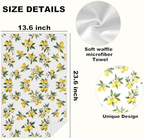 2 Pcs Flower Lemon Kitchen Towels Tea Towel - Image 2