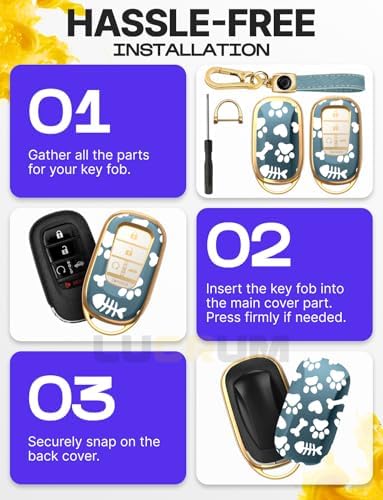 Lucrum Compatible with Honda Key Fob Cover & Keychain - Image 6