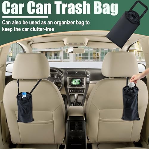 ecocstm 2 PCS Car Trash Bags, Car Accessories Washable Garbage Bag Hanging - Image 2