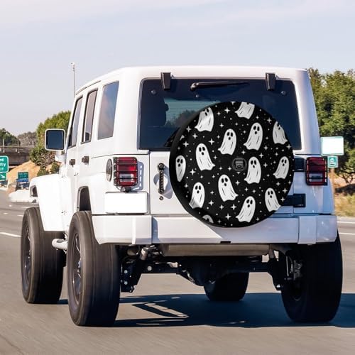 White Ghost Pattern Spare Tire Cover - Image 2