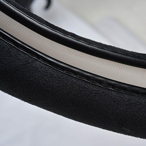 CAR Pass Black Faux Suede 14.5-15 Inch Memory Foam Steering Wheel Covers - Image 6