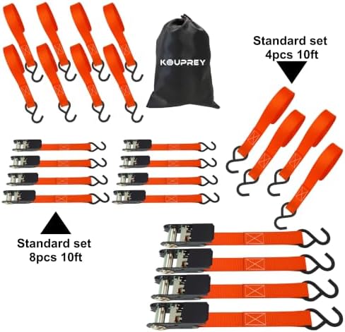 Ratchet Straps, Ratchet Tie Downs，Orange-standard-10ft：4 - Image 6