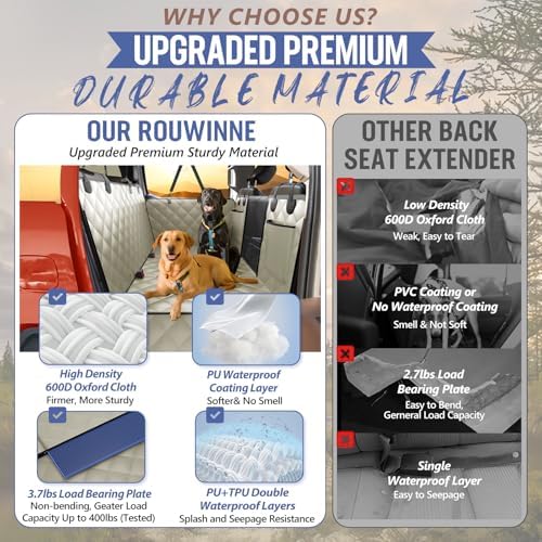 Dog Truck Seat Cover for Back Seat, Hard Bottom Pet Hammock - Image 3