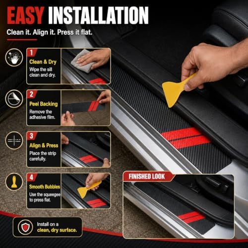 4PCS Car Door Entry Guard Sticker, Car Door Sill Protector - Image 5