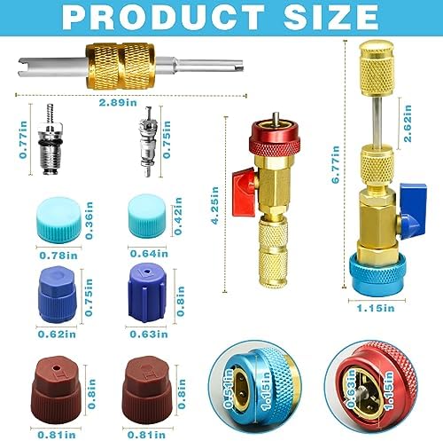 31Pcs R134A Valve Core Quick Remover Installer Tool Set, High Low Pressure AC - Image 7