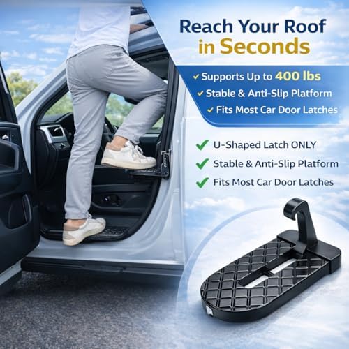 Universal Car Door Step, Foldable Aluminum Alloy Door Latch Step - Image 2