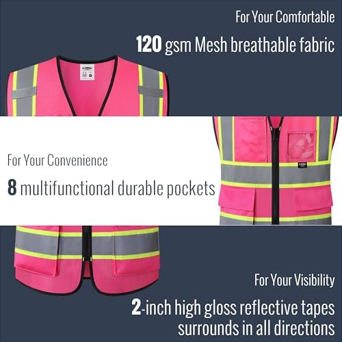 JKSafety Safety Vest for men women Hi Vis Vest - Image 4