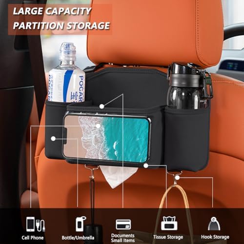 Tumecos Car Seat Back Storage Bag, Car Backseat Organizer - Image 3