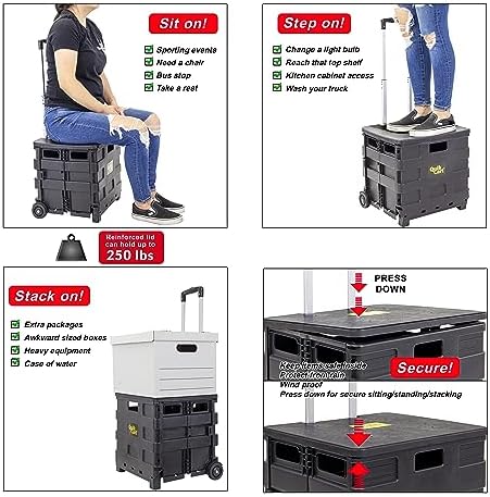 dbest Products Quik Cart Sport Collapsible Rolling Crate on Wheels - Image 3