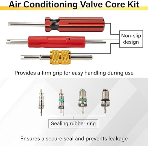 39 PCS Air Conditioning Valve Core Accessories Kit, Schrader Valve Tool - Image 4