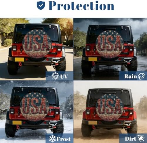 Flag Spare Tire Cover Waterproof Dust-Proof Spare Wheel Covers - Image 7