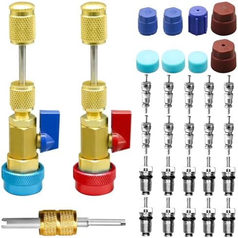 31Pcs R134A Valve Core Quick Remover Installer Tool Set, High Low Pressure AC by Unknown