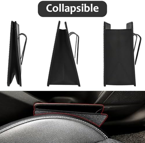 Accmor Bling Car Trash Can, Foldable Vehicle Trash Bin Dustbin Garbage - Image 3
