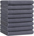 Homaxy 100% Cotton Oversized Waffle Weave Kitchen Towels 8-Pack, Dark Grey by Homaxy