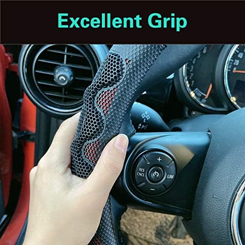 PINCTROT D Shaped 14 Inch Small Steering Wheel Cover Great Grip - Image 4