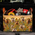 Highland Cow Car Trunk Organizer 20L Fold Auto Storage Basket by YGQZYYQ