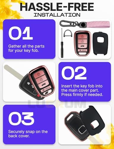 Lucrum Compatible with Honda Key Fob Cover & Keychain - Image 6