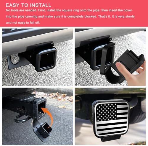 2 Inch Trailer Hitch Cover, Tow Hitch Covers, American Flag Tow Receiver Tube - Image 6