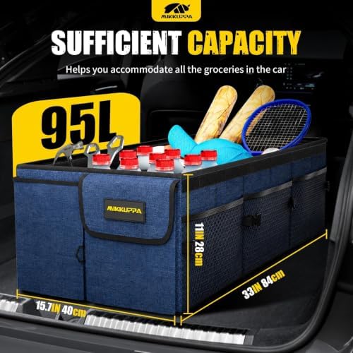 MIKKUPPA Trunk Organizer with Lid - 95L Collapsible Car Organizer - Image 2