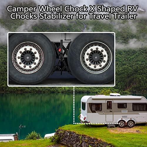 Camper X-Shaped Wheel Chock Stabilizer, 2 Sets RV Stabilizer Wheel Chock Scissor - Image 3