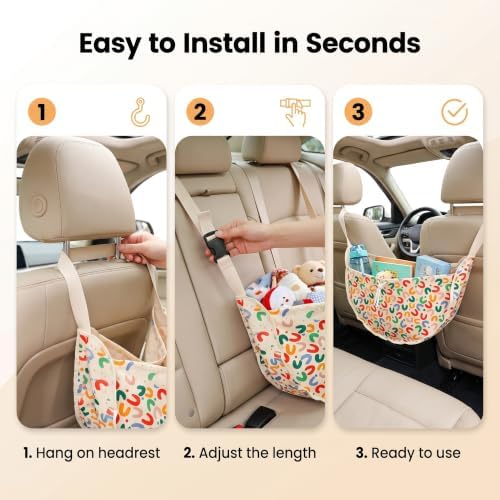 Car Seat Storage Bag, Large Capacity Foldable Backseat Car Organizer - Image 6