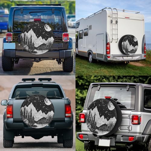 Rv Spare Tire Cover Wheel Mountain Moon Forest Tire Covers Wheel Protectors - Image 6