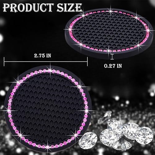 4PCS Bling Cup Holder Coaster, 2.75 Inch Auto Car Cup Holder Insert Coasters - Image 2